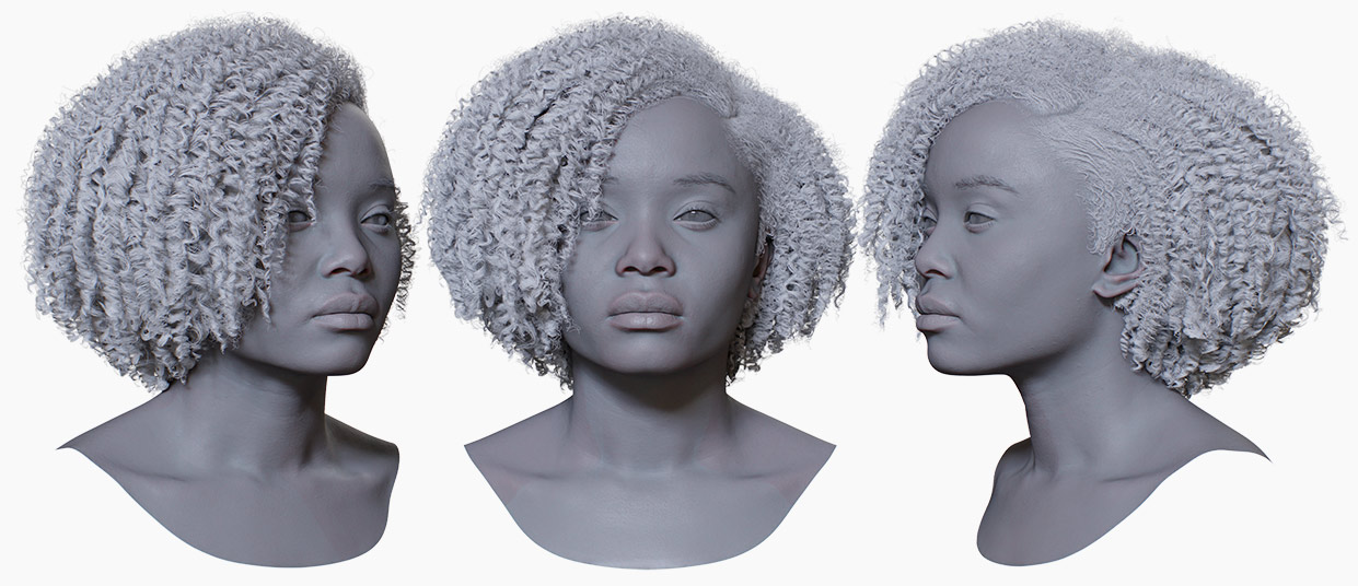 Download 3d head model with realistic hair